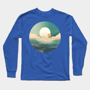 Mystical Deep See Moon Tides and Clouds Long Sleeve T-Shirt